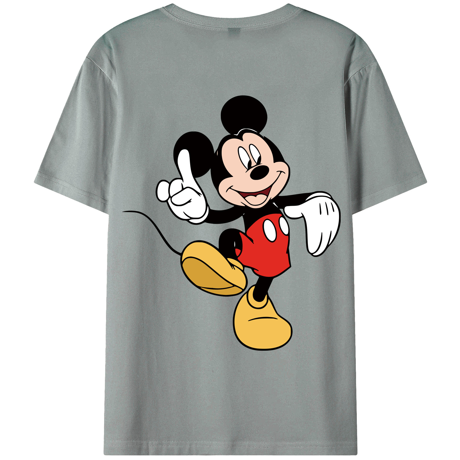 ミッキーマウス Mickey Mouse 綿100％ メンズ半袖Tシャツ（バックプリント） 通気性